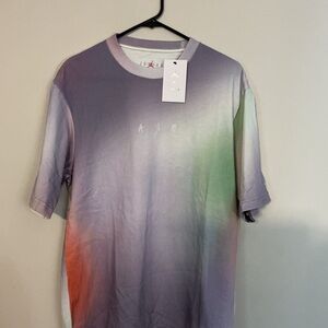 Jordan Purple and Green Gradient Men's T-Shirt